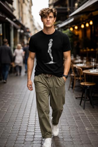 Image of INKKR Regular Fit Half Sleeves Round Neck Typographic Printed Cotton T-Shirt