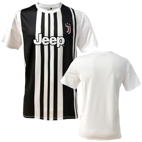 JUVENTUS Camiseta de Fútbol Temporada 2025/26. Réplica Oficial del Estadio para Adulto, Adolescente y Niño, Blanco y negro, 10 años
