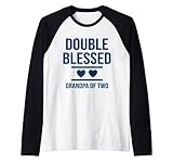Photo Gallery double blessed grandpa of two grandkids funny grandfather maglia con maniche raglan Photo Gallery double blessed grandpa of two grandkids funny grandfather maglia con maniche raglan