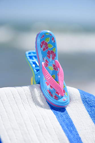O2COOL Bocaclips - Beach Towel Clips for Beach Chairs, Patio and Pool Accessories Clothes Pins or Bag Clips - (Flip Flop) 4 Clips O2COOL Bocaclips - Beach Towel Clips for Beach Chairs, Patio and Pool Accessories Clothes Pins or Bag Clips - (Flip Flop) 4 Clips