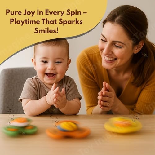Image of Toy Imagine Insect-Themed Suction Spinner Toys for Babies & Toddlers - Fidget Toys for Kids 0 to 5 Years - Travel-Friendly Baby Toy (Insect-Themed-1)