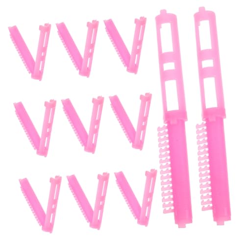 FRCOLOR Hair Roller Clip Set 12pcs for Curly Wavy Fluffy Hair Hairdressing Tool Hot Rollers Perm Rod for Natural