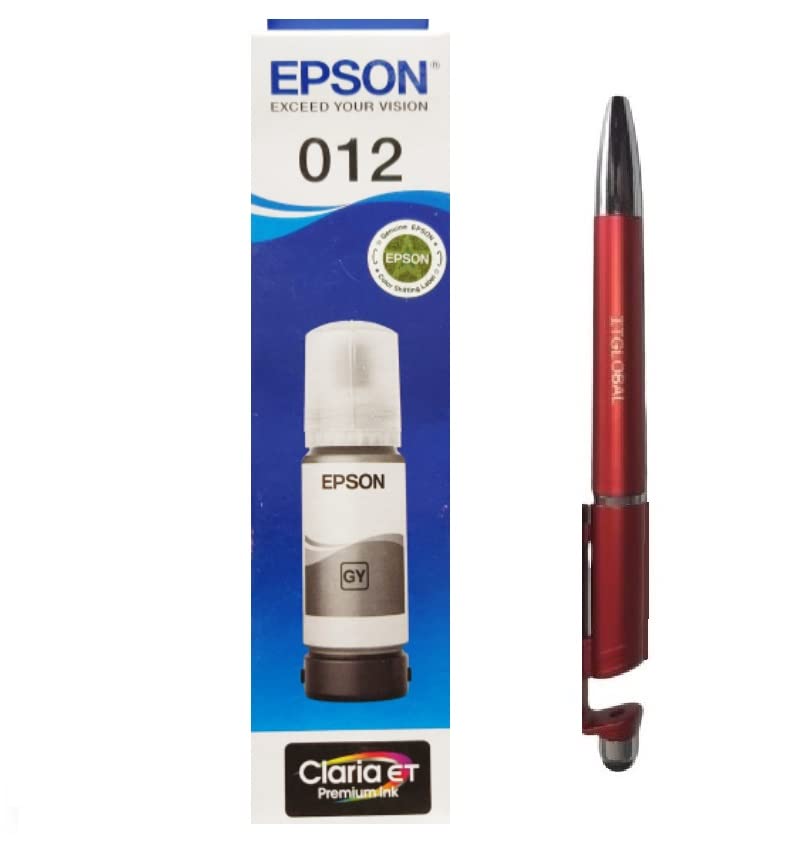 Epson 012 Ecotank Gray Ink Bottle 70ML C13T07K598 with ITGLOBAL 3in1 Multi-Function Mobile Phone Stand, Stylus Pen, Anti-Metal Texture Rotating Ballpoint Pen (Very Colors) (B09YMJX7B7) Amazon Price History, Amazon Price Tracker