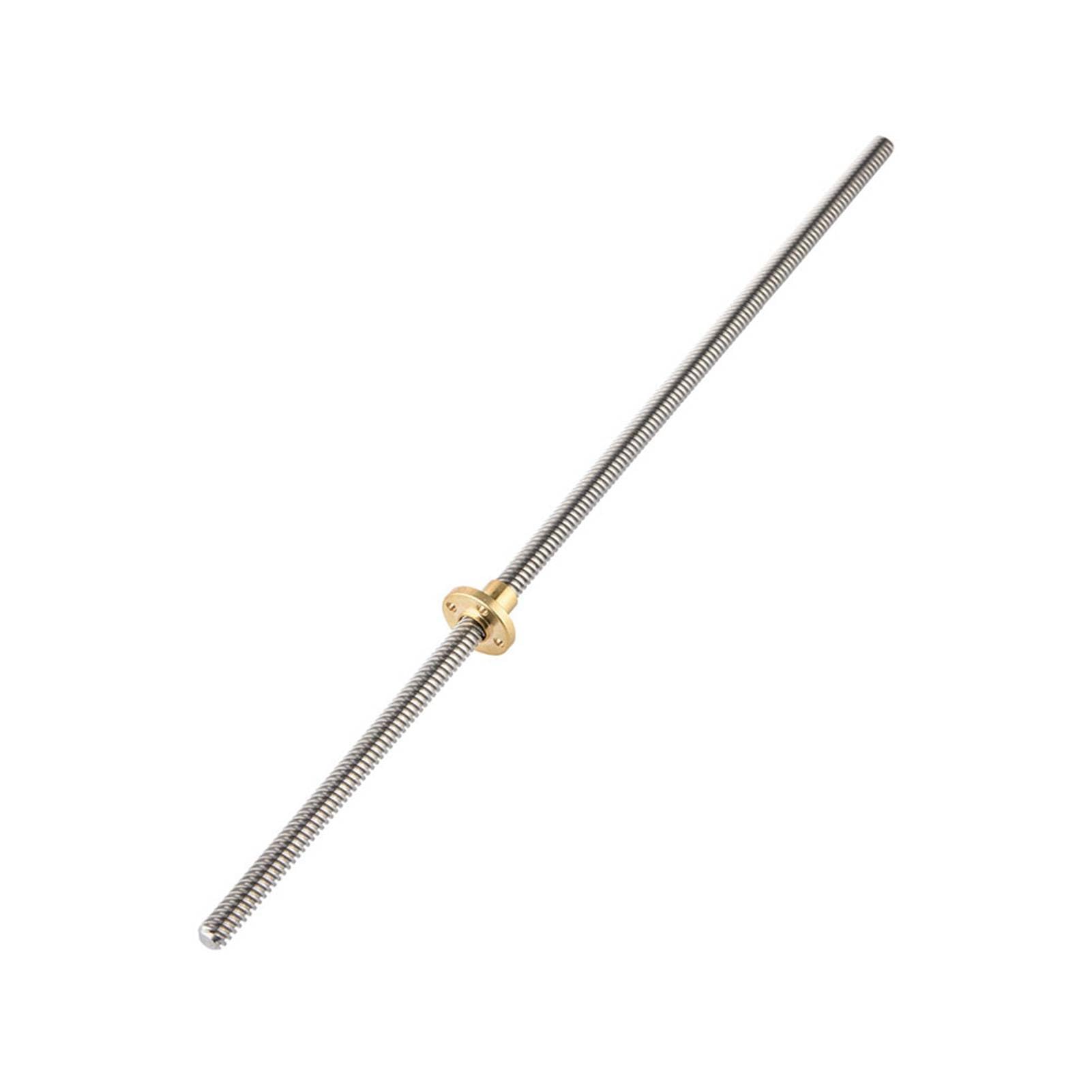 T8 8mm Trapézoïdal en Acier Inoxydable Tige Filetée Vis Mère écrou en Laiton Imprimante 3D (400mm)