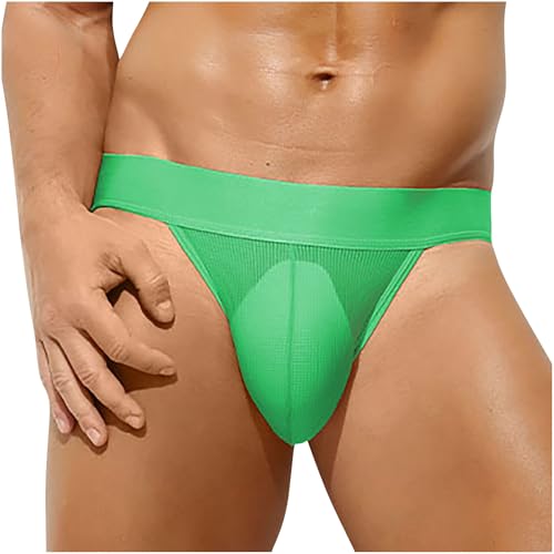 Men's Breathable Front Pouch Thong Low Rise T-Back Briefs Hot Male Panties Sexy Bikini Underwear