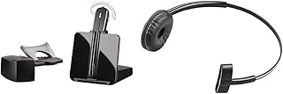 Plantronics - CS540 Wireless DECT Headset with HL-10 Lifter (Poly) & 84605-01 Spare Headband Over the Head Assembly for WH500/W440/W740/W745/CS540, Black