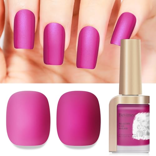 Bevimee Matte Nail Polish, Air Quick Dry, Hot Pink Nail