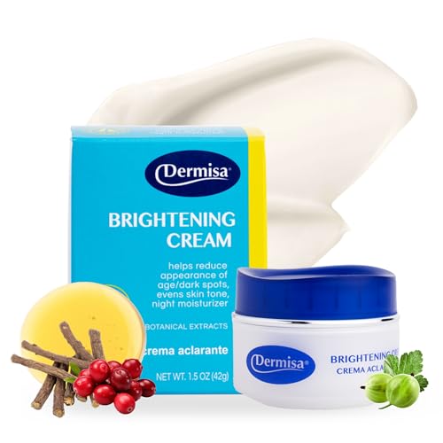 Dermisa Brightening Cream with 4 Natural Botanical Extracts | Helps to Brighten and Hydrate Skin | Contains Kojic Acid, Licorice Extract, Arbutin and Indian Gooseberry (Amla) | 1.5 oz | Pack of 1