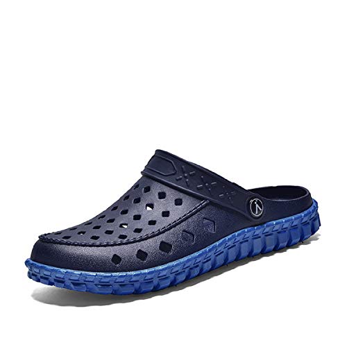 LILY999 Hombre Sandalias de Playa Verano Zapatillas Antideslizante Chanclas Mules Zuecos(Azul Oscuro Azul,44 EU)