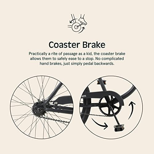 Retrospec Chatham 20” & 24” Kids’ Beach Cruiser Bike 20 Or 24Inch Wheel Childrens Bicycle For 6-8 And 8-11 Year Old Girls And Boys With Coaster Brake, Adjustable Seat And Handlebars - Matte Black, 24" #TOP2