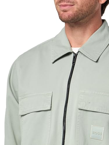 Image of BOSS Men's Twill Cargo Pocket Zip Up Overshirt