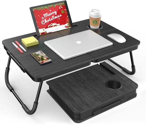 BUYIFY Portable Foldable Laptop Desk for Bed and Couch, Adjustable