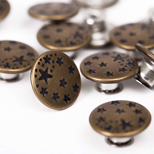 20 Sets 17Mm Replacement Jeans Buttons Pants Metal Button Snap Denim Buttons Replacement Kit Suspender No Sew Buttons With Rivets #TOP2