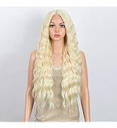 DÉBUT Lace Front Wigs 30 inches Water Wave Super Long Synthetic Wigs with Baby Hair Heat Resistan...