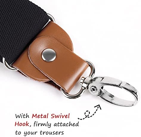 Alizeal Bretelle Uomo A Forma Di X (2,5 Cm) – Regolabili, 4 Clip, Set Da 4 – Regalo Per Mariti, Papà E Sposi - 2