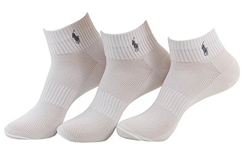 Polo Sport Ralph Lauren Mens Lightweight 3Pk Athletic Socks White 10-13 #TOP5