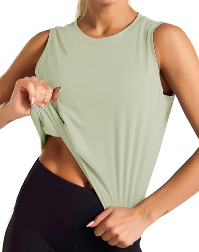 Dragon Fit Womens Sleeveless Workout Tank Tops Cropped Running Yoga Shirts