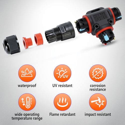 Miniatura 5 de Bosytro 6 Piezas Conectores De Cable Ip68 Impermeables, Para Diámetro De Cable Ø3-12 Mm, 3 Pines Empalmes Cables Electricos, Conexión Rápida