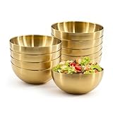 10 Pcs 5.9 Inch Golden Stainless Steel Mixing Bowls - Decorative Esthetician Bowls for Baking, Facial, Salad, Fruit, Candy | Perfect for Thanksgiving, Christmas, Weddings & First Holy Communion