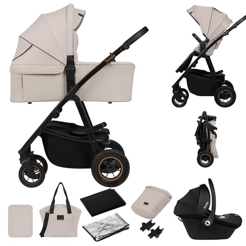 LIONELO AMBER PLUS 3-in-1 Multifunktionaler Kinderwagen von 0 bis 4 Jahren...