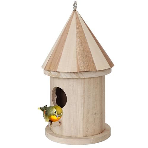 Bird House, Window Bird Nest For DIY, Natural Wood Bluebird Finch Hanger Birdhouse, For Garden Viewing