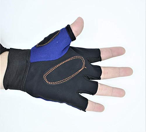 Luva De Motoqueiro/bike/motocross Meio Dedo Poliéster Azul