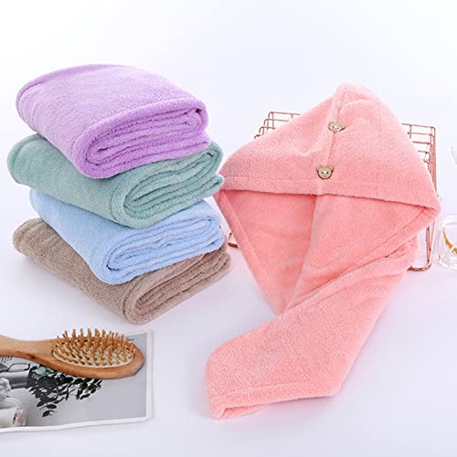 Smalibal Hair Towel Wrap, Hair Drying Towel Coral Fleece Microfiber Hair Towel, Dry Hair Hat, Bath Hair Hat, Hair Dry Hat Hair Towel Wrap Bathing Wrapped Hat For Women And Girls Pink #TOP2