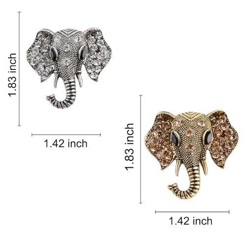 Image of ZOSTLAND Golden Car Decorative Vent Clip,Animal Air Fresheners,Bling Car Air Vent,Automotive Interior Personalized Decor Accessories,Applicable to Truck,SUV,Minivan (2Pcs Elephant)