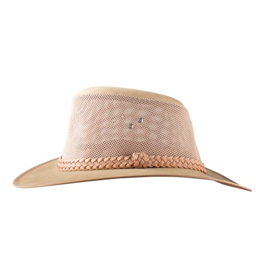 Mesh Safari Hat For Men Soaker Golf Sun Hats Summer Wide Brim Outback Cap（Natural,L） #TOP1