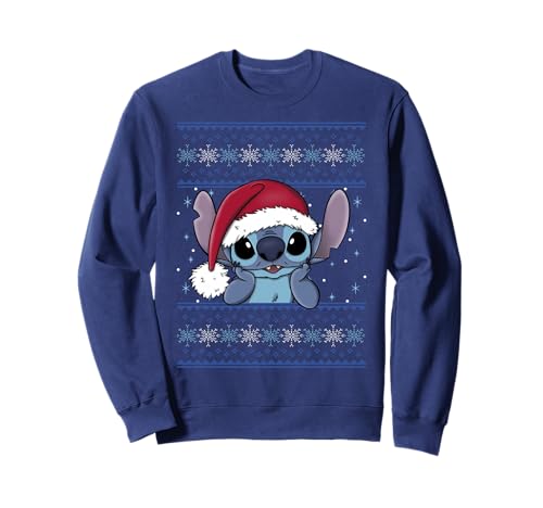Image of Disney Lilo & Stitch Christmas Stitch Santa Hat Sweatshirt
