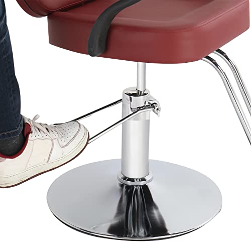 Winado Fireproof Leather Salon Chair, Height Adjustable, 360° Rotation, Supports Up To 330Lbs, Multipurpose Barber Chair For Barber Shop & Beauty Salon, Red #TOP5