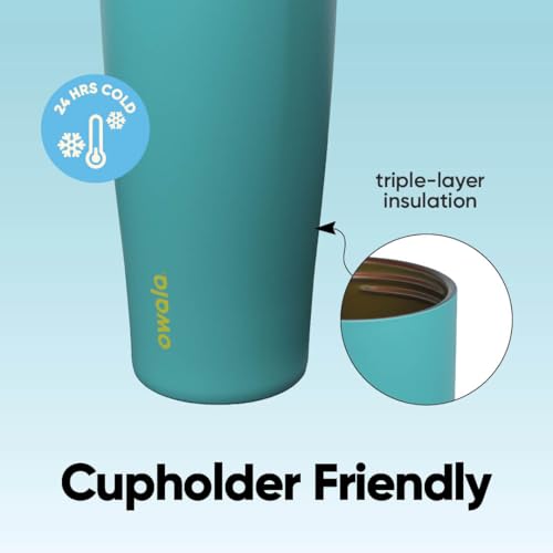 Image of Owala FreeSip Sway Insulated Stainless Steel Water Bottle with Two-Way Spout, Built-In Straw and Bucket Handle, Made for Travel, School, and Sports, 30oz, BPA Free, Leak Proof, Summer Sweetness