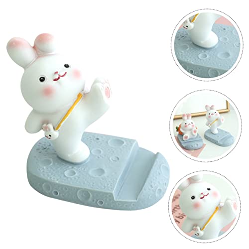 Nuobesty 3Pcs Mobile Phone Holder Desktop Stand Desktop Decor Desktop Phone Holder Stand Telephone Stand Rabbit Phone Holder Stand Pole Clamp Tabletop Phone Rack Desktop Adornment Fat Resin #TOP3