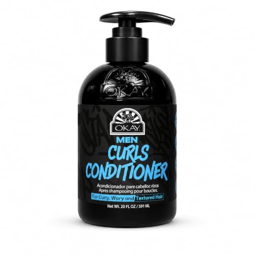 OKAY Men’s Curls Conditioner 20 oz – Hydrating Conditioner for Curly, Wavy & Textured Hair,...