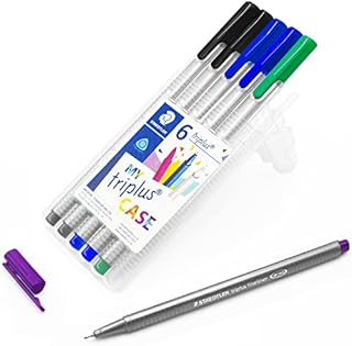 STAEDTLER 334 Triplus Fineliner Superfine Point Pens - 0.3mm - Teacher Wallet of 6