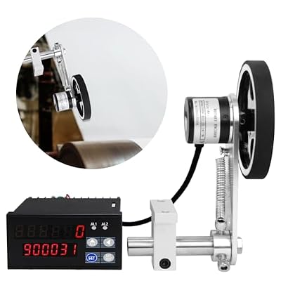 JIAWANSHUN Digital Length Meter Counter Mechanical Length Counter Single Measure Wheel Unit in Feet Meter with Control Function 0-999999 Input AC100-240V Output DC12V