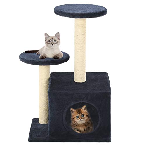 Rascador para gatos con poste de sisal y base estable Mangloder para apartamentos 2