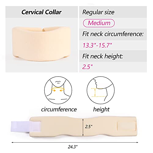 Soft Foam Neck Brace Universal Cervical Collar, Adjustable Neck Support Brace for Sleeping - Relieves Neck Pain and Spine Pressure, Neck Collar After Whiplash or Injury (2.5\" Depth Collar, M) - Thumbnail 2