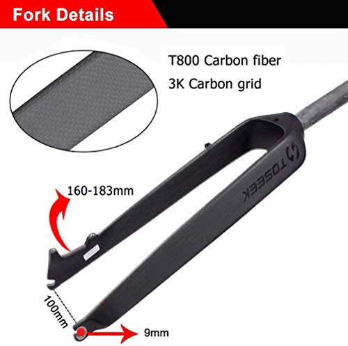 【Us Stock】 26/27.5/29" Full Carbon Fiber Mtb Bike Rigid Fork 1-1/8" Straight Tapered Tube Ultra Light Bicycle Expander Top Cap Front Forks, Cycling Accessories #TOP3
