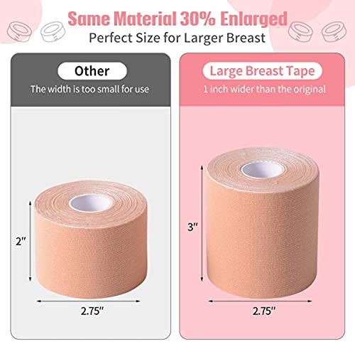 Xl Breast Lift Tape For Large Breasts, Breathable Chest Support Tape, Athletic Tape Body Tape With Reusable Nipplecover Adhesive Bra #TOP3