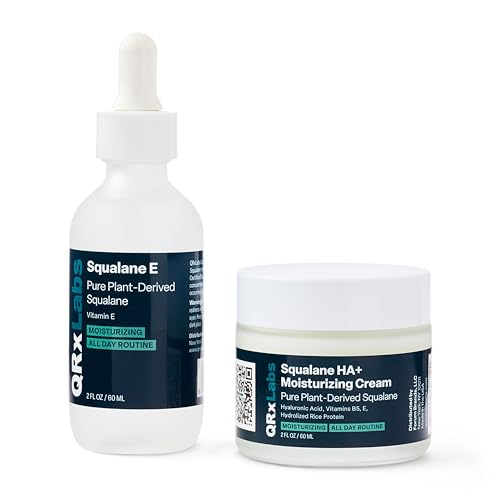 QRxLabs Pure Plant-Based Squalane Duo: Oil & Cream