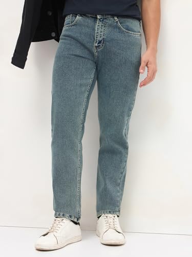 Image of Urbano Fashion Men's Regular Fit Heavy Washed Denim Jeans Stretchable