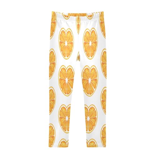 Toddler Girls Leggings Printed Yoga Pants Leggings Love Heart Orange for Kids