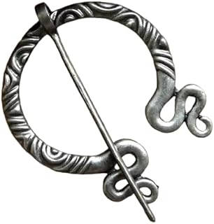 Iron Fibula, Viking Blackened Antique LARP accessory - Celtic Fibula, Nordic Cloak Pin