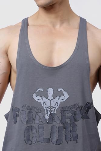 Image of FUAARK Men's Super Combed Cotton Tank Tops Gym Bodybuilding Vest Fitness Workout Sleeveless Stringers