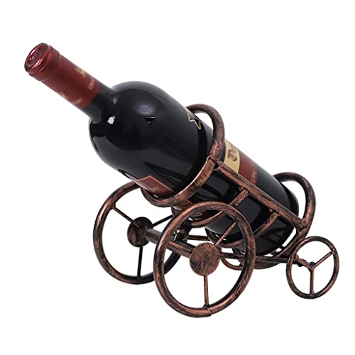 Soporte para botellas de vino de hierro macizo retro creativo miniatura 1