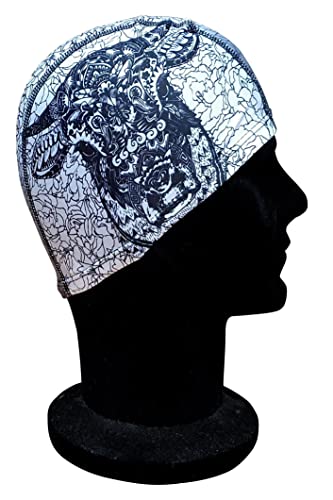 Blue Reef Stunning Asian Oriental Art Inspired Graphic Designs Spandex Elasticated Pull On Swim Cap For All Ages 3+ Years (Bull Grey) - Image 4
