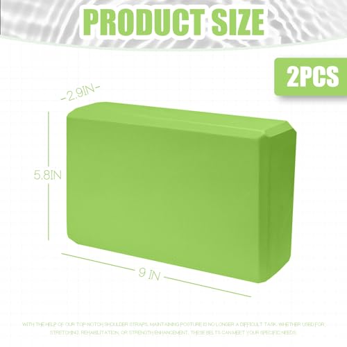 Image of Septo 2 Pcs Yoga Blocks, 9x6x3 Inch Foam Blocks for Pilates | High density EVA foam Yoga Props lightweight non-slip surface for meditation stretching balance training