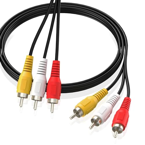 Taimi 3 RCA Male to Male Composite Cable for Connecting Audio Video Components AV Male to Male Cable (Cable 3M)
