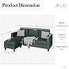 SUNLEI Convertible Sectional Couches for Living Room, L Shaped Couch with Movable Ottoman Storage, 3 Seat Small Couches for Living Room in Apartment, Linen Fabric, Dark Grey #1